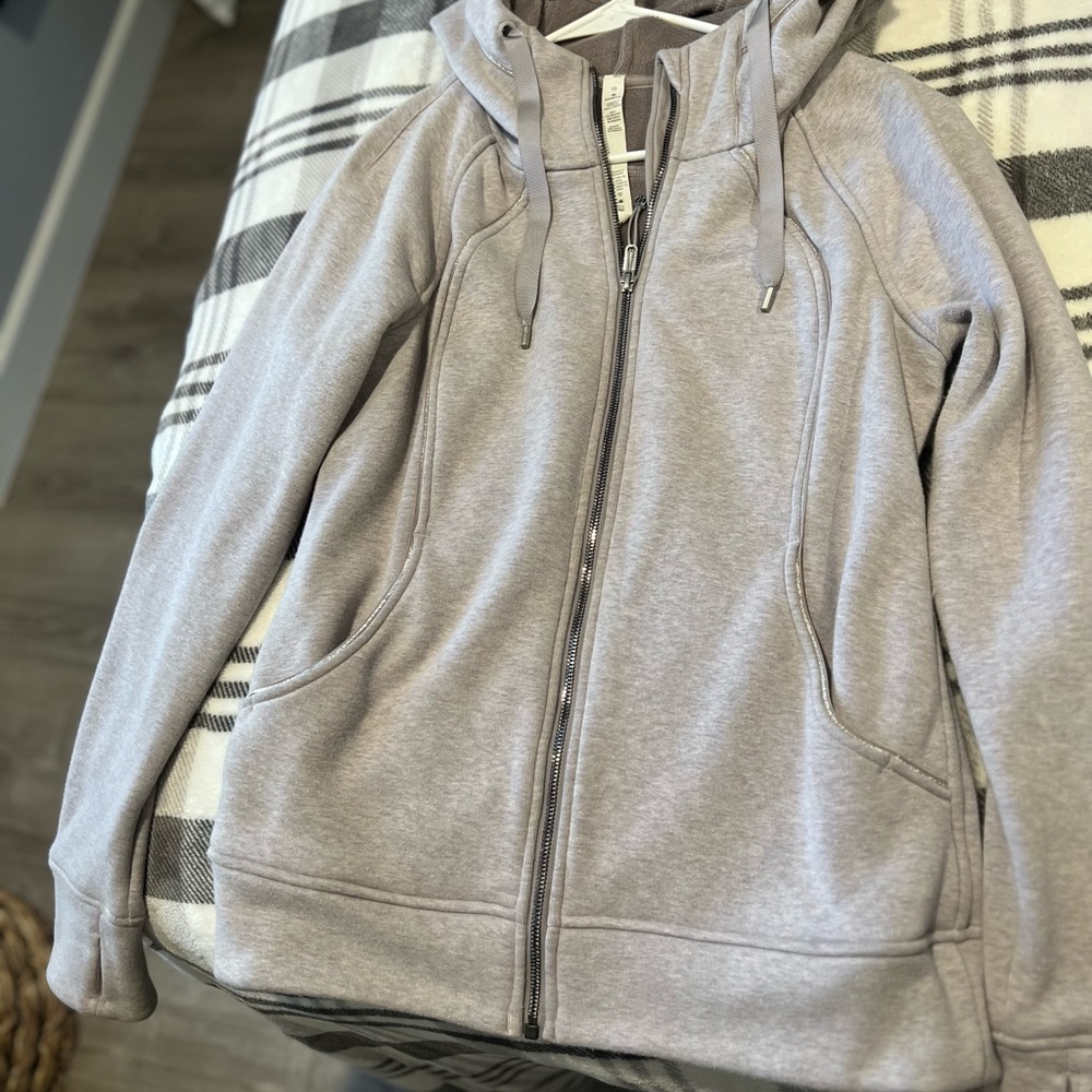 Lululemon, size 10, full zip hoodie, grey, like new